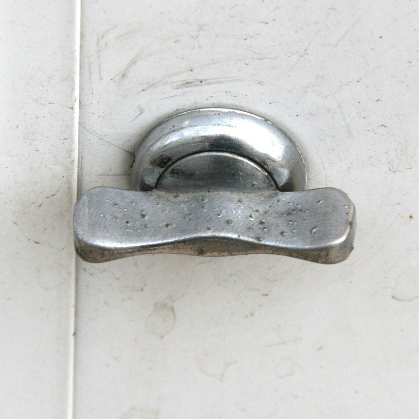 This type of locker catch will have to be replaced.
