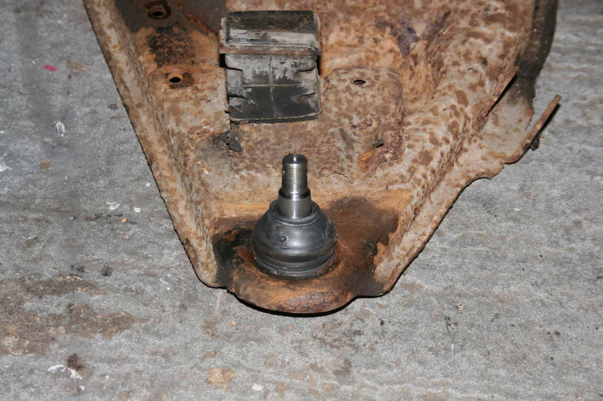 The new Ball Joint has been pressed into the bottom Wishbone